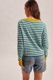 36738 Colorblock Stripe Button-Down Cardigan