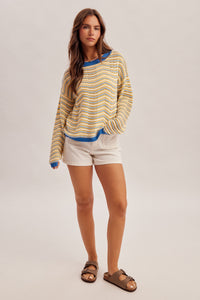 37739 Round Neck LS Pointelle Sweater