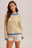 37739 Round Neck LS Pointelle Sweater