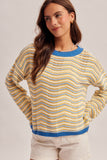37739 Round Neck LS Pointelle Sweater