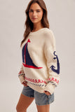37922 Crew Neck Sailboat Sweater