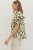 T30014 leopard Print Dolman Shirt