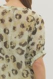 T30014 leopard Print Dolman Shirt