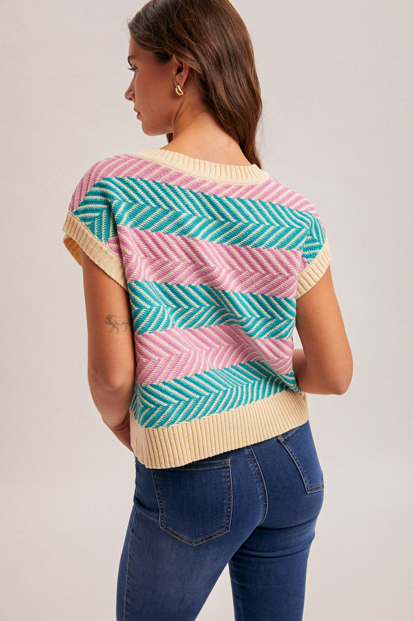 36867 Multi Chevron Stripe Sweater
