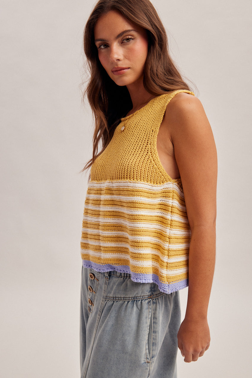 37833 Stripe Sweater Tank