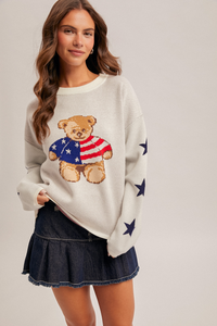 37927 Am Flag Teddy Bear Sweater