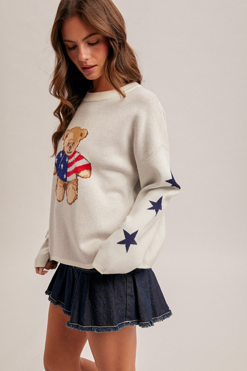 37927 Am Flag Teddy Bear Sweater