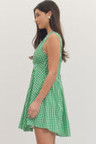 D30776 Green Gingham Dress