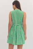 D30776 Green Gingham Dress