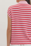 T30754 Striped Self Tie Knit Top