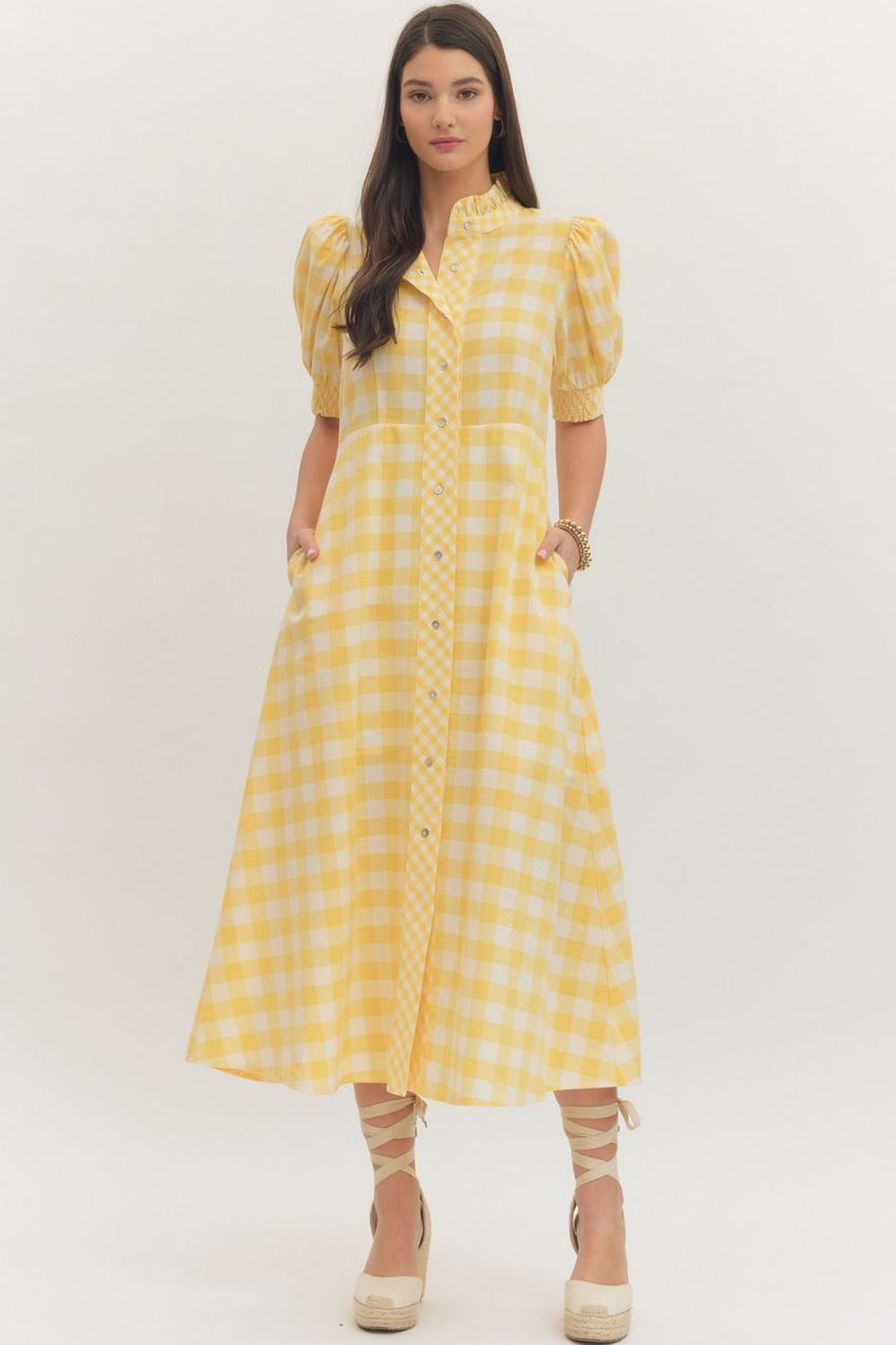 D30799 Gingham MIDI Dress