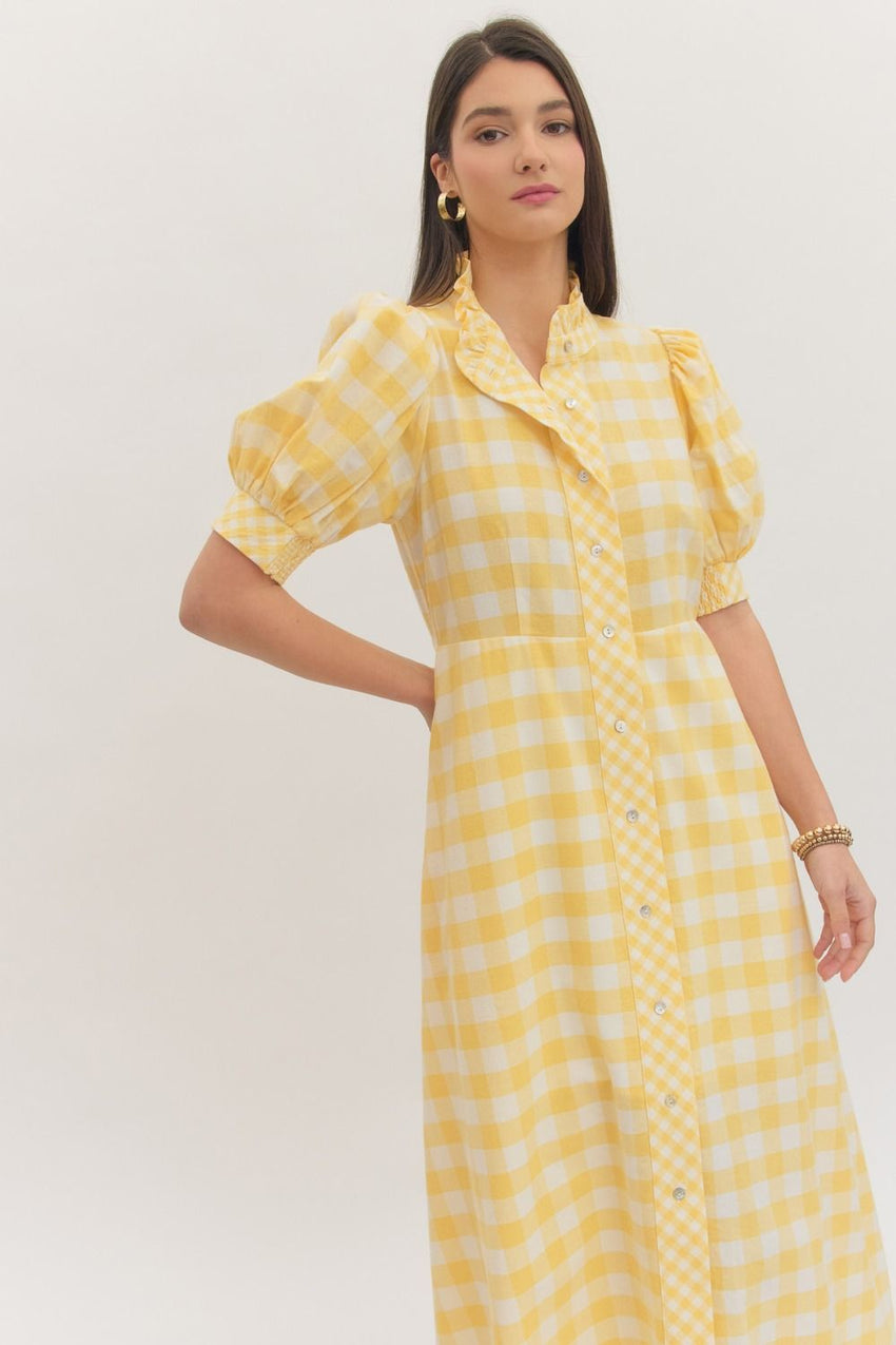 D30799 Gingham MIDI Dress