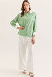 T30943 Green Striped Blouse