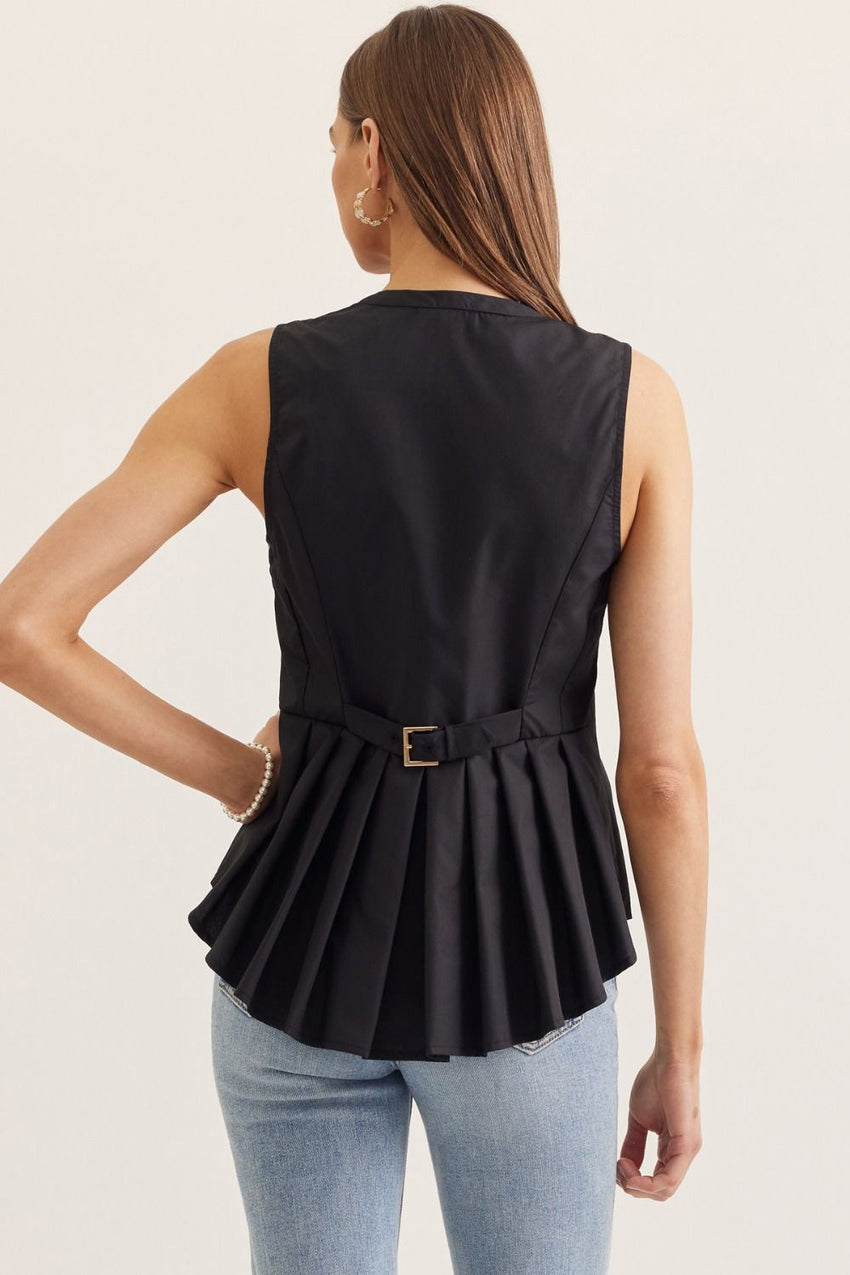 T35097 V Neck Peplum Top