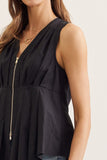 T35097 V Neck Peplum Top