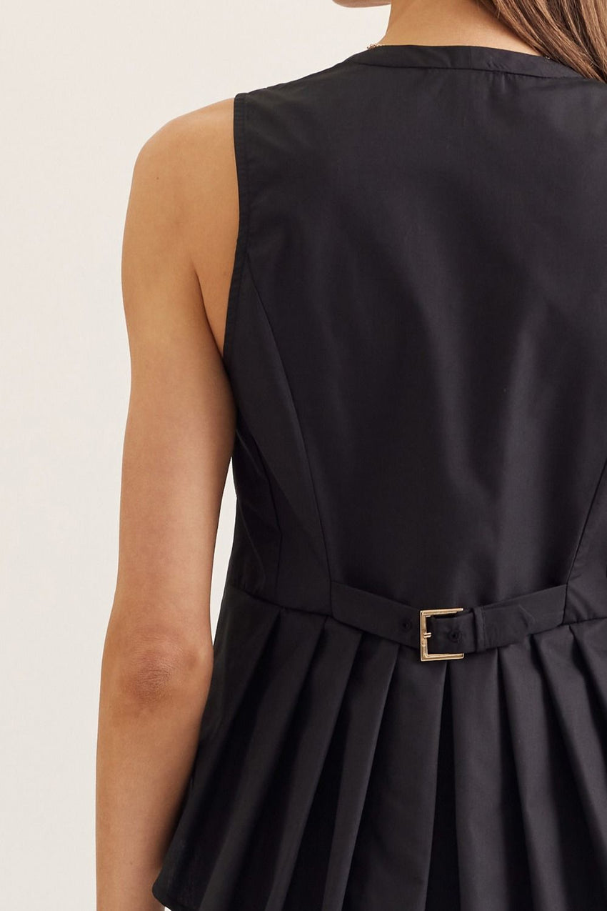 T35097 V Neck Peplum Top