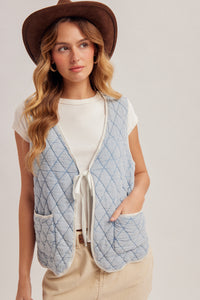 36704 Quilted Denim Vest