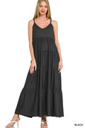 MD-9090Y V NCK MAXI DRESS Bl