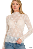 LT-6343Y IVORY LACE TOP