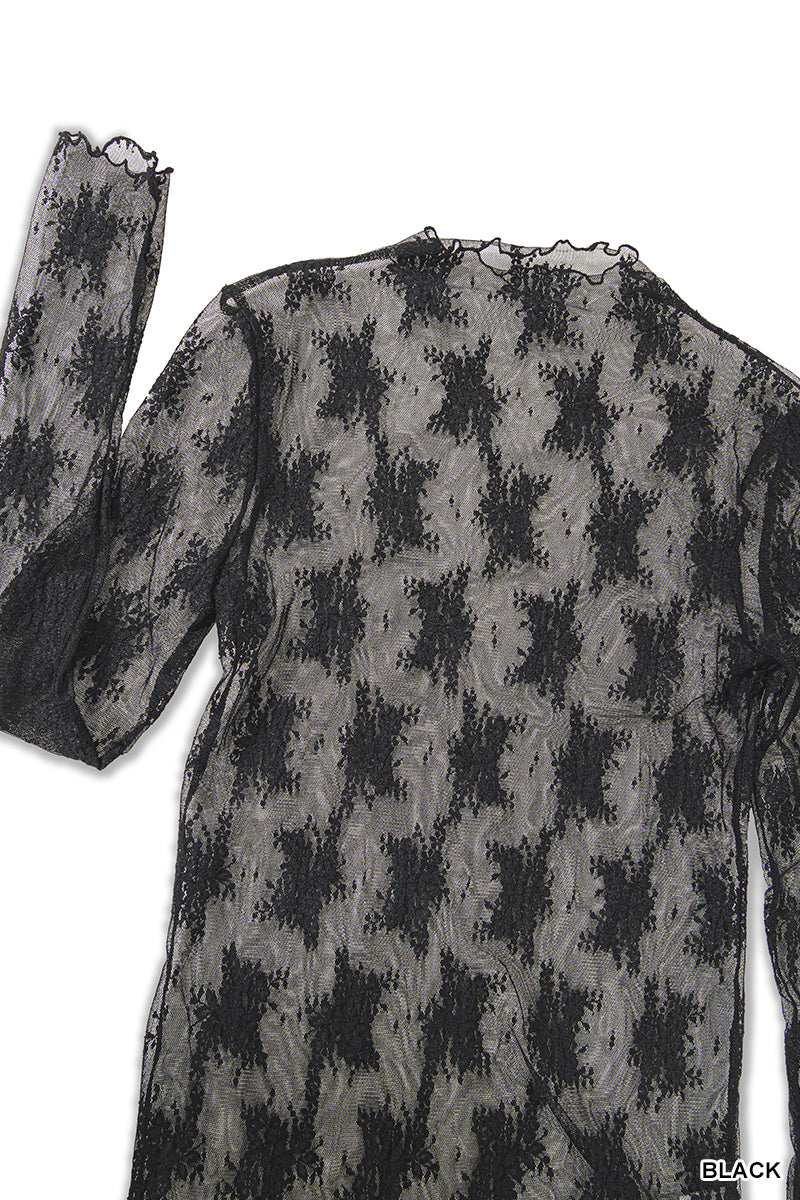 LT-6343Y BLACK LACE TOP