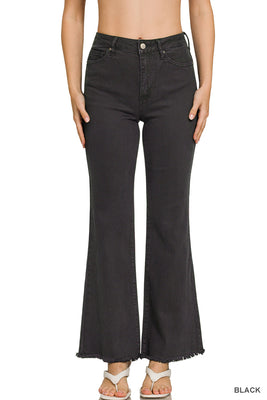 DMP-1855A BLACK FRAYED PANTS