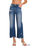 DTP-9581DD Raw Hem Crop Denim