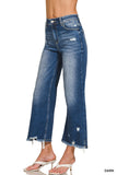 DTP-9581DD Raw Hem Crop Denim