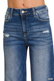 DTP-9581DD Raw Hem Crop Denim