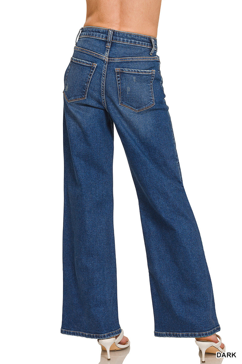 DTP-9586DD Dark Wash Wide Leg Denim