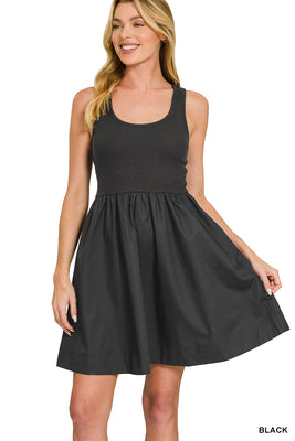 QD-7372A5 KNIT/WOVEN DRESS