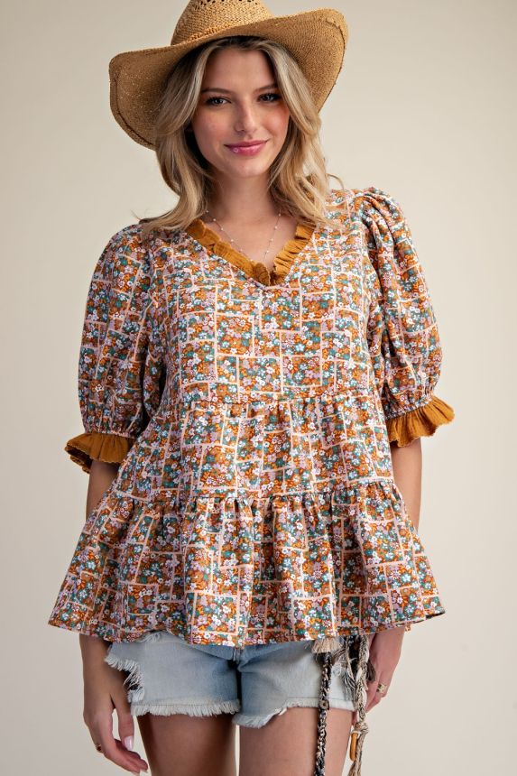 ET9148 FLORAL PRINT TOP
