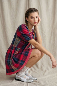 ED29327 Plaid Bow Dress