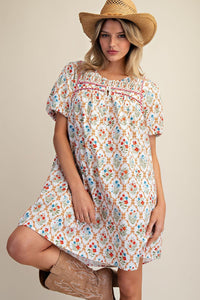 ED29324 Floral Seersucker Dress
