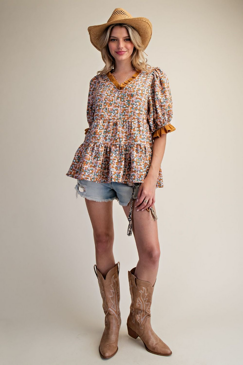 ET9148 FLORAL PRINT TOP
