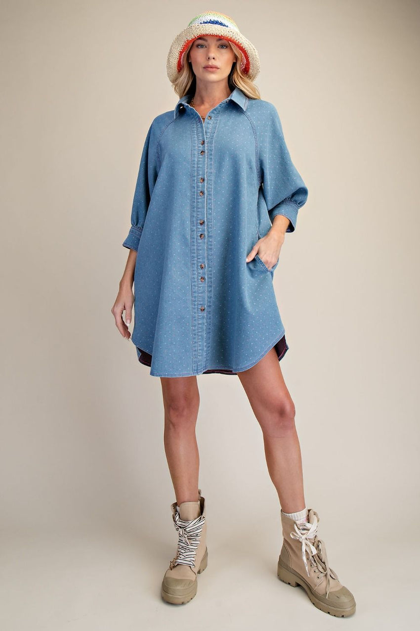 ED29321 Denim Shirt Dress