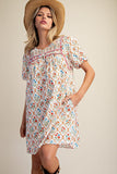 ED29324 Floral Seersucker Dress
