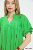 C5966 Linen Flutter Sleeve Top