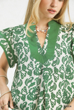 K1757 Green Floral Top
