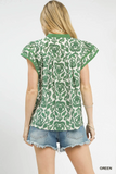 K1757 Green Abstract Top