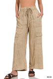 QPW-7187D4 Beige Linen Pants