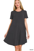 RS-9943A Black A Line Dress