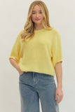 T30497 Lemon Textured Knit SS Top