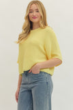 T30497 Lemon Textured Knit SS Top