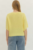 T30497 Lemon Textured Knit SS Top