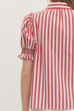 T29322 Striped Short Puff Sleeve Top