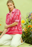 C5775 Tropical Print Blouse