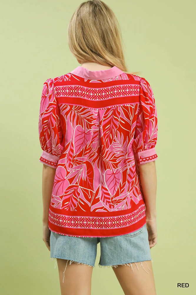 C5775 Tropical Print Blouse