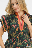 K1480 Black Ruffle Sleeve