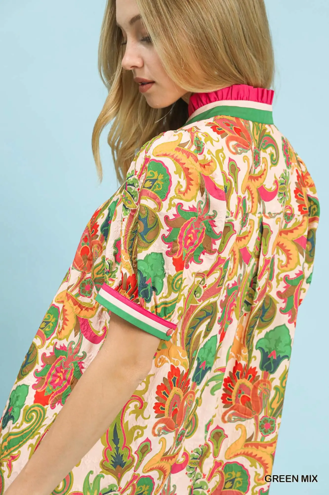 K1479 Green Mix Dress