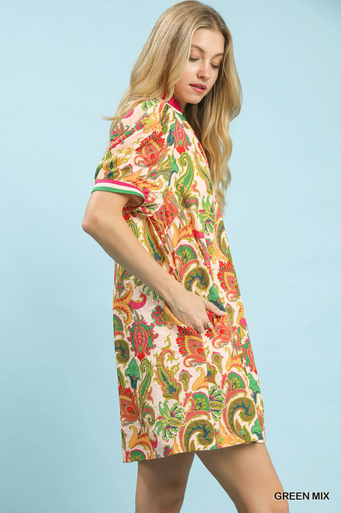 K1479 Green Mix Dress
